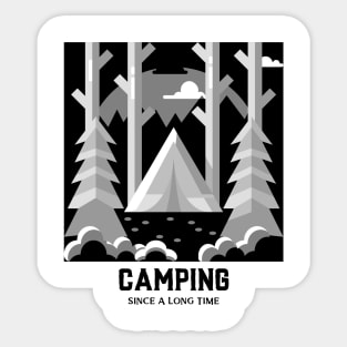 Camping Adventure Funny Camping Tent Sunset Sticker